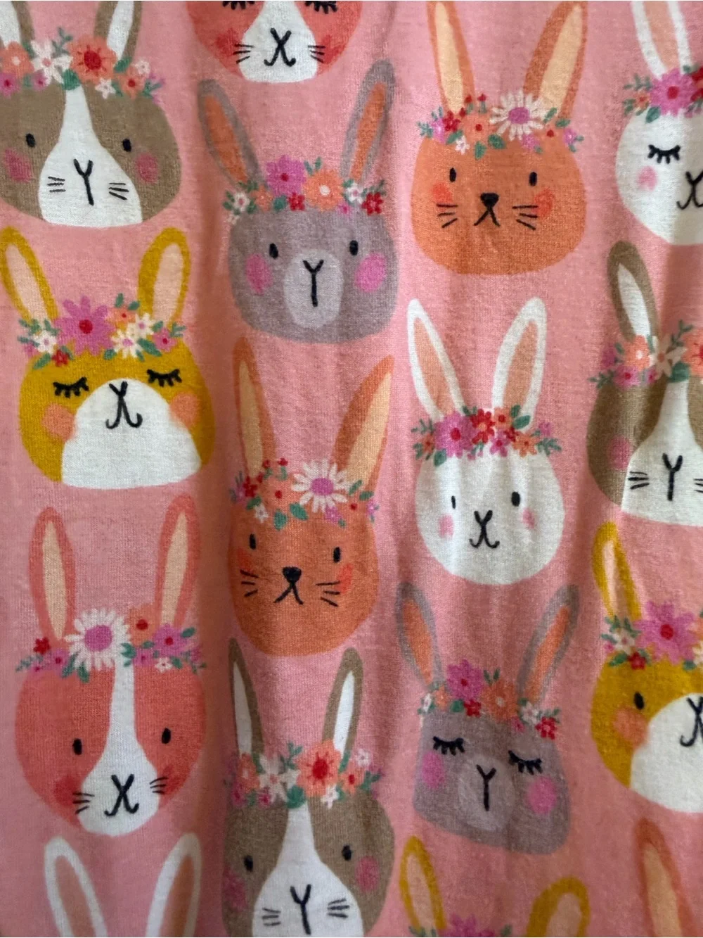 Little Sleepies Pink Bunny Print Footed One-Piece
